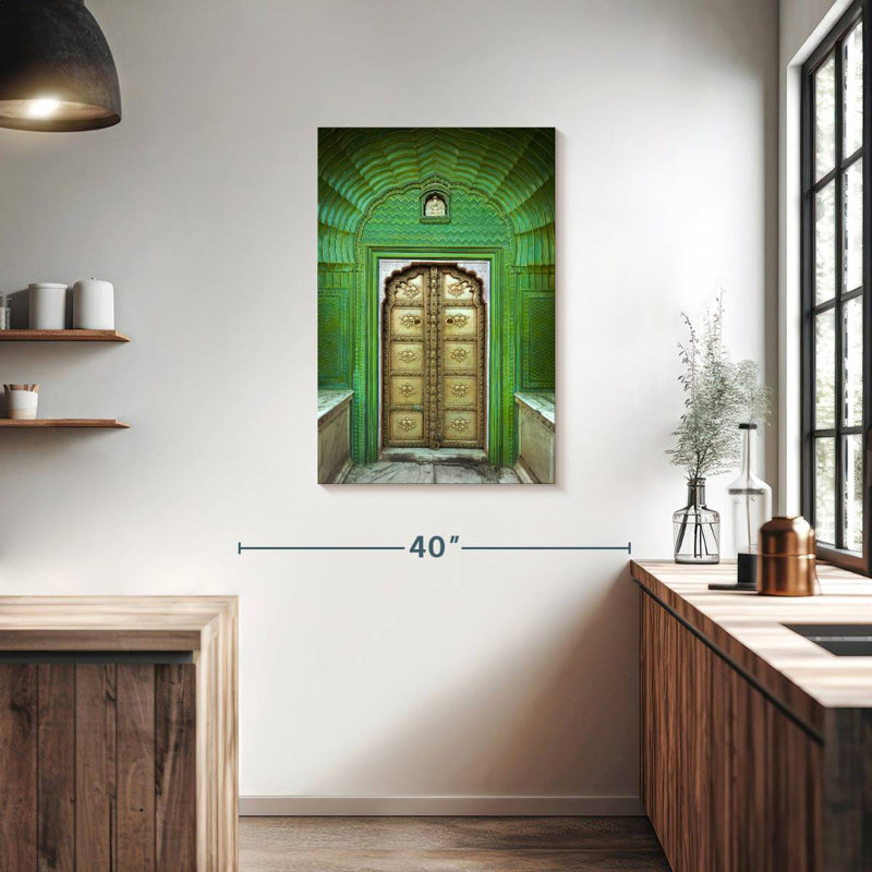 Porte indienne ornée, H 36 po x l 24 po
