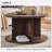 Round Coffee Table with 4 Open Compartments for Storage-1183742626