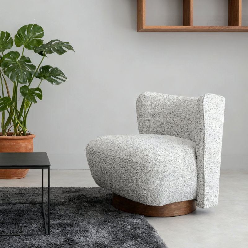 Chaise d'appoint moderne en tweed gris