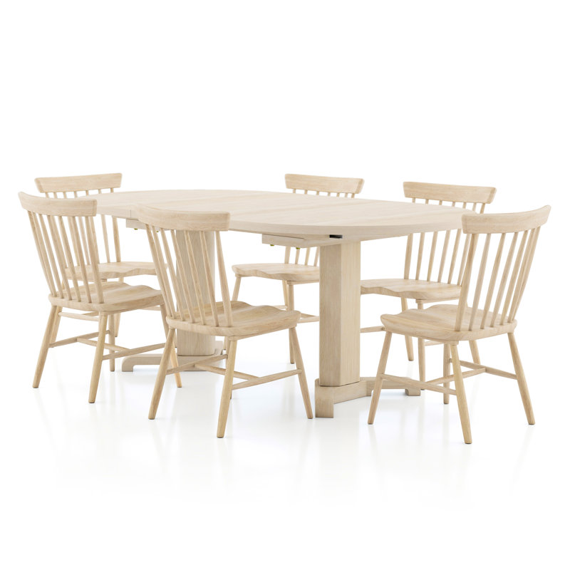 Tynemouth Dining Table Set, 7 Pieces: Table, 6 Chairs