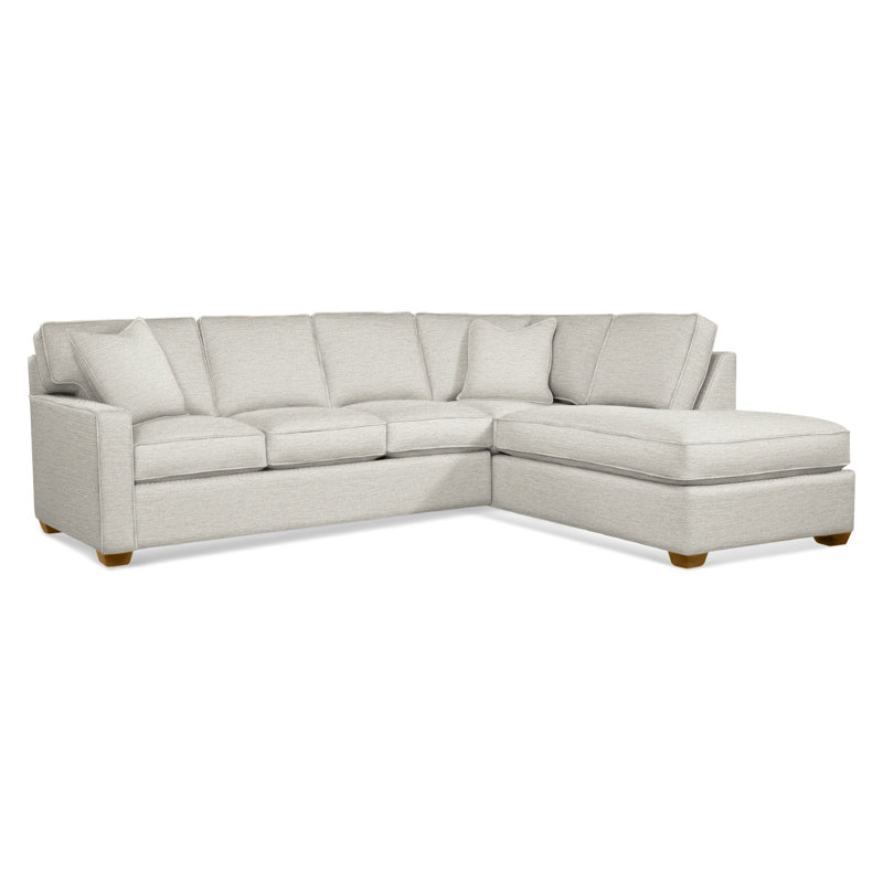 Ellora Upholstered Chaise L-Sectional, Right Hand Facing, Havana, White Performance Fabric; 0851-94