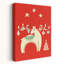 Holiday Reindeer Ornaments Traditional Abstract Christmas Tree Deer Winter Landscape Wall Art Print by Annick - Wrapped Canvas Print-2082520975