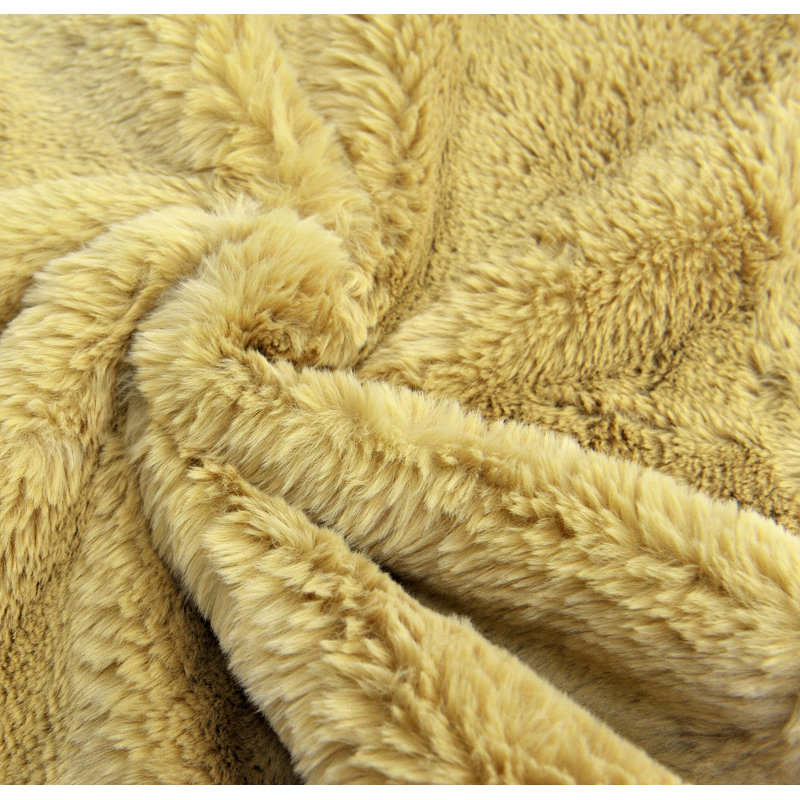 Housse de coussin lourd en fausse fourrure, H 20 pi x l 20 pi, Brouillard jaune