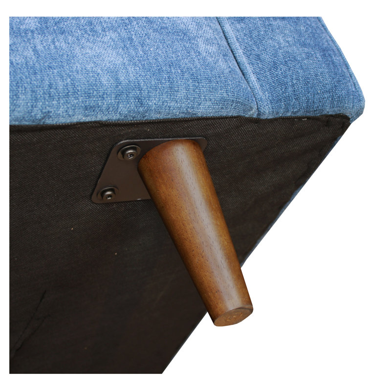 Canapé Anderson 90" capitonné bleu denim