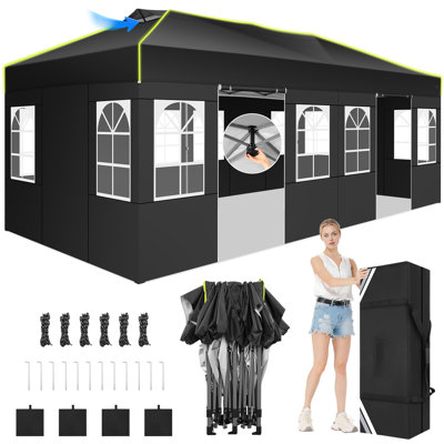 10x20 Pop Up Canopy Tent, Outdoor Party Tent with 6 Sidewall 