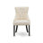 3 Piece Modern Dining Table Set Contains a Round Wooden Table with Pedestal and 2 Light Beige Linen Fabric Parson Dining Chairs, Black & Cherry-1178659345-1178659350
