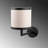 Modern Wall Lamp with Metal Body, Black & White, 7.1 x 11.0 x 11.8 inches | Fabric Cap, 4.7-inch Base Plate | E27 Socket, Max 40W | Stylish Scandinavian Design for Home & Office Lighting, IP20 Rated