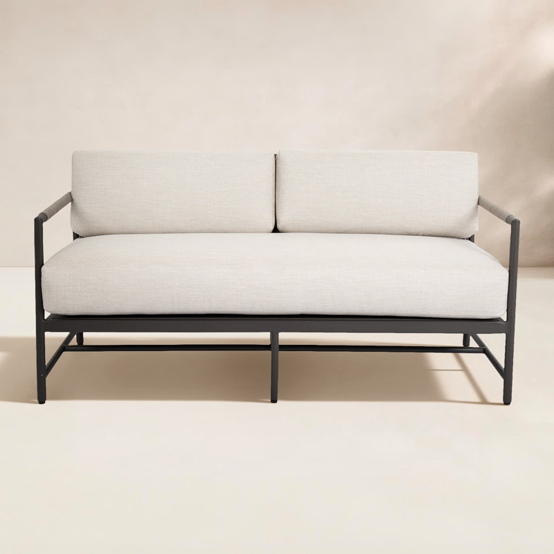Pietra Outdoor 2 - Seat Loveseat, Echo Ash Sunbrella®