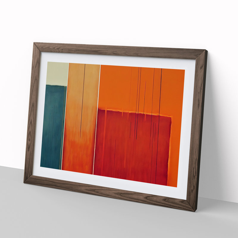 Single Picture Frame Painting, Walnut Framed, 46cm H x 64cm W