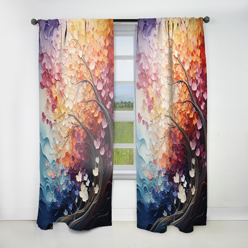 Arbre de tranquillité Evera Rainbow Reverie - Rideau traditionnel - Velours obscurcissant - 1 panneau, L 52 po x L 90 po
