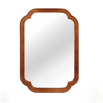 Solid Wood Frame Rounded Corner Decorative Mirror, Perfect For Enhancing Any Room's Aesthetic And Functionality.