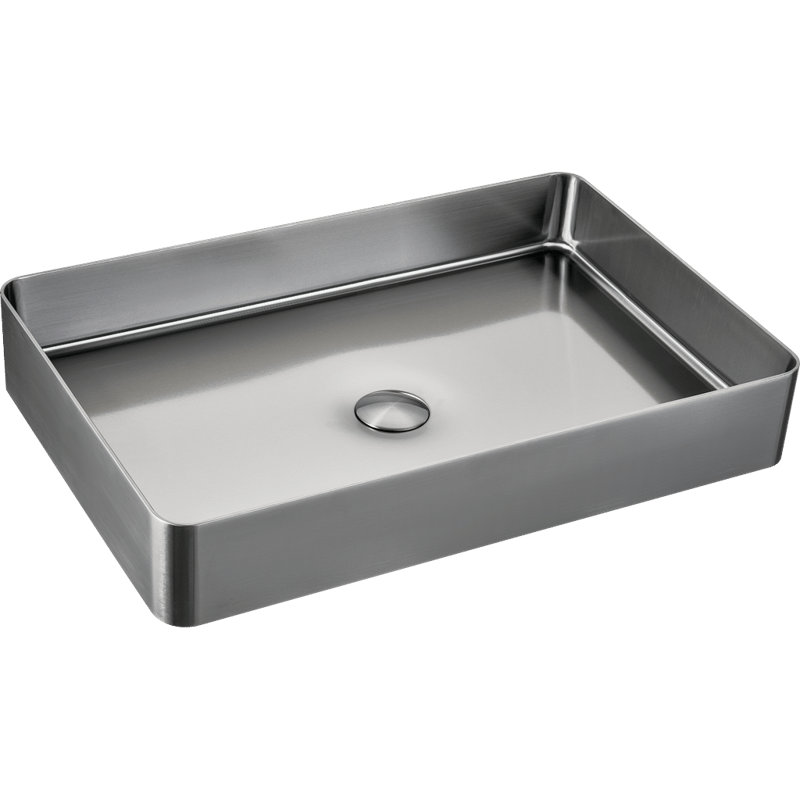 Badeloft 23.62" x 15.75" Stainless Steel Vessel Bathroom Sink ES-WB-600-BS in Brushed Stainless, Brushed Steel