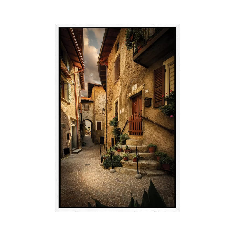Tremosine II, Lombardy, Italy by Enzo Romano - Print on Canvas, 101.6cm H x 66.04cm W x 3.81cm D, White Framed