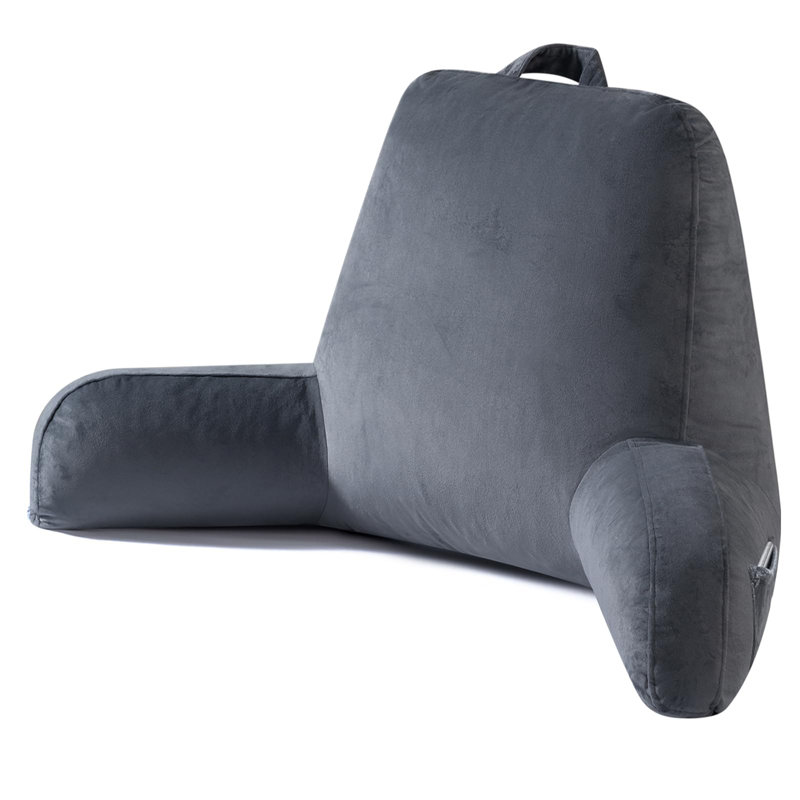 Très grand coussin de lecture pour s'asseoir au lit, Gris
