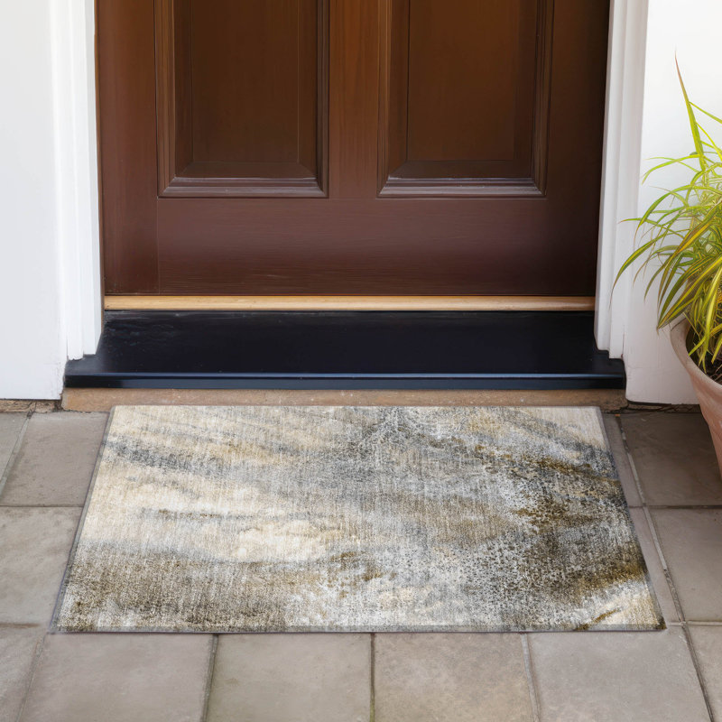 Fairhills Washable Abstract Indoor / Outdoor Rug, Rectangle 1'8" x 2'6"