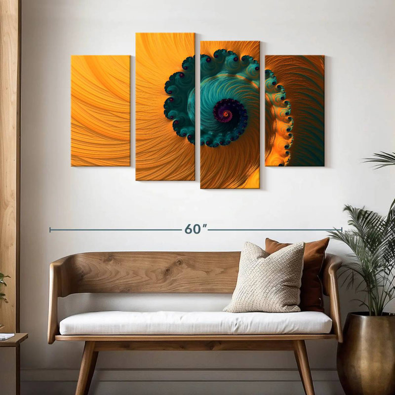 Avery Floral Spiral Abstract, 32" H x 52" W