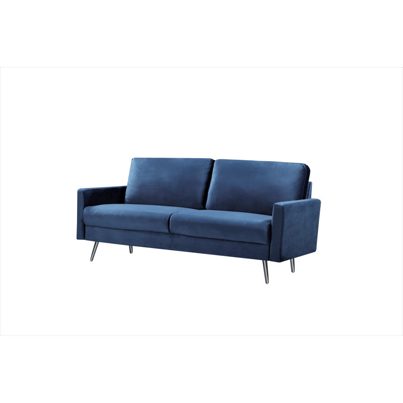 Barstow Upholstered 74.02'' Sofa, Dark Blue
