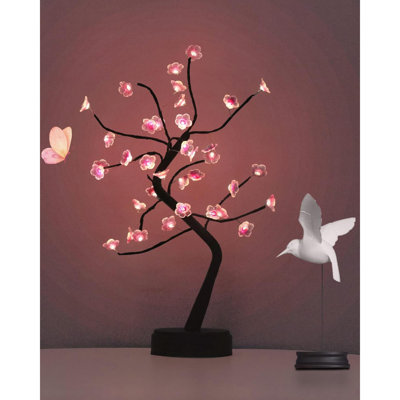 Bonsaï, lumières d'arbre pour le salon, jolie veilleuse pour la décoration de la maison, bon pour les cadeaux, décorations pour la maison, mariages, Noël et plus encore (fleur de cerisier rose, 36 DEL)