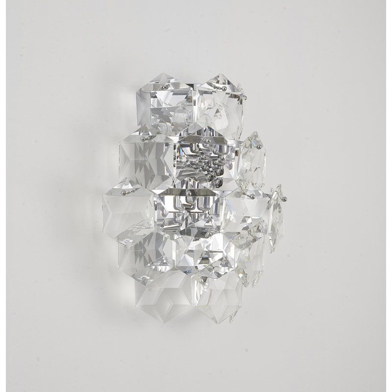 Transitional 3 Light Crystal Wall Sconce, Chrome