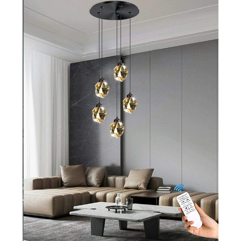 Luminaire suspendu en forme de larme pour îlot de cuisine 5 lumières Surens pour salle à manger Surens
