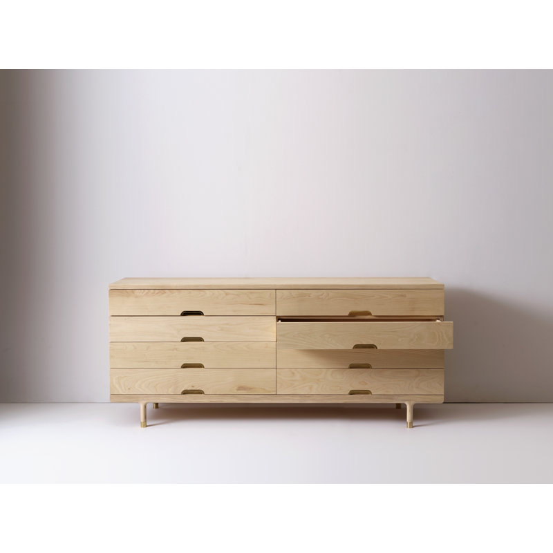 Simple 8 - Drawer Solid Wood Dresser, Ash