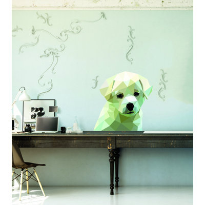 Adhésif décoratif chien polygonal