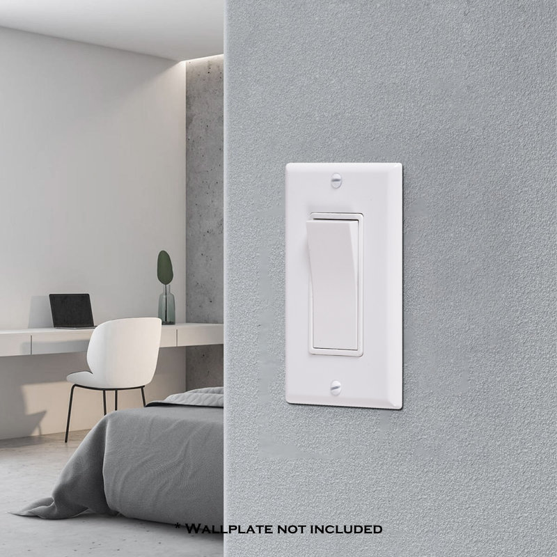 White Rectangular Plastic 1-Gang Decorator Wall Plate