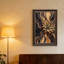Agave, plante avec toile abstraite noire et dorée, art sur toile-133063266