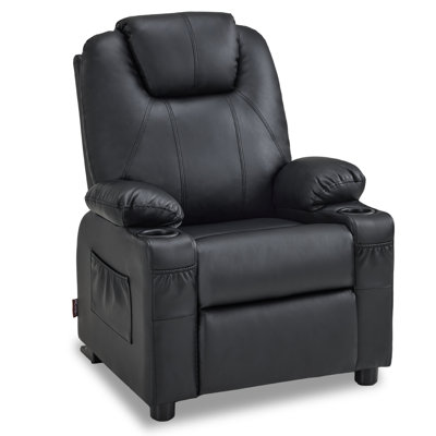 Fauteuil inclinable pour enfants avec anti-basculement, 2 porte-gobelets, similicuir
