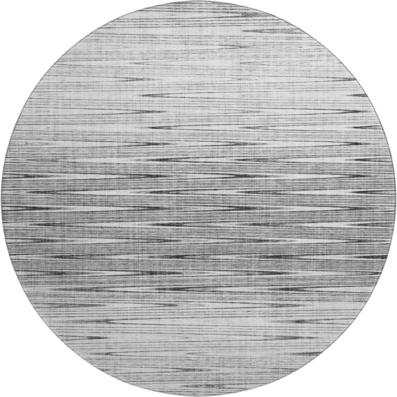 Premium Machine Washable Prisco Gray Rug, Round 8'