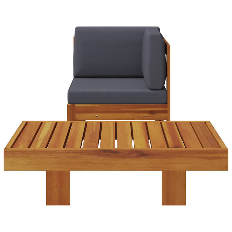 Banc de rangement vidaXL, bois d'acacia massif, coussin blanc inclus, design extérieur classique, sièges de patio et de jardin, 49,6 po x 19,7 po x 23,6 po, organisateur de patio et de terrasse, mobilier en bois durable