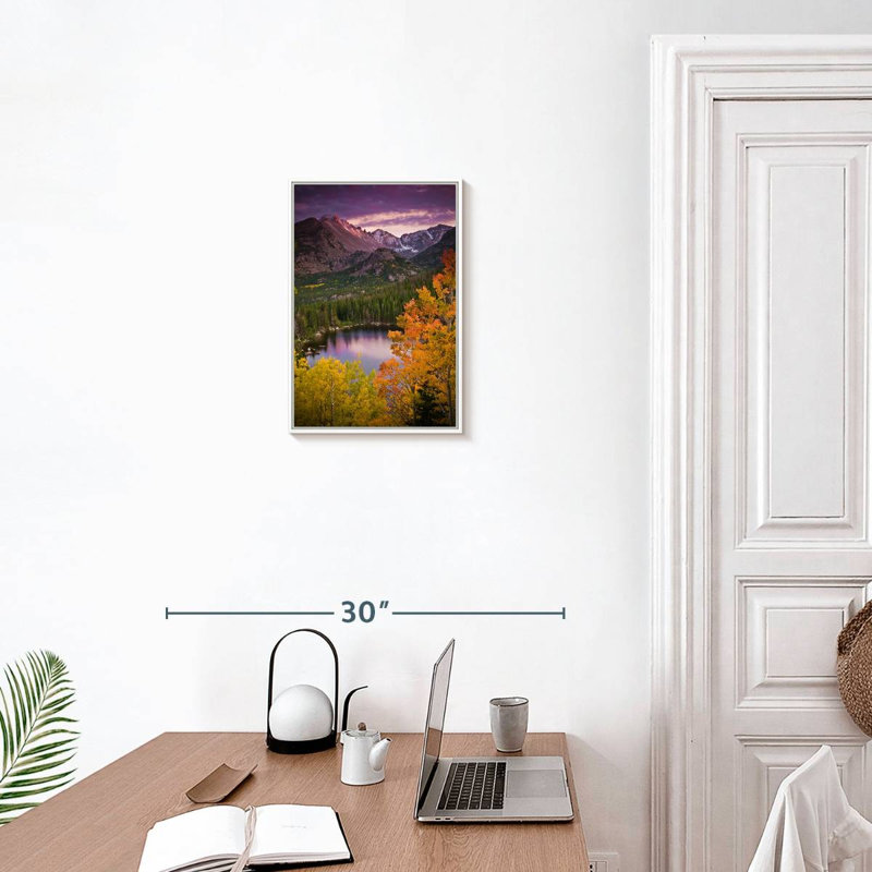 Coucher de soleil sur Bear Lake, Cadre flottant blanc, 13" x 19"