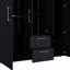 Armoire noire tout-en-1 à 2 portes, garde-robe, armoire noire