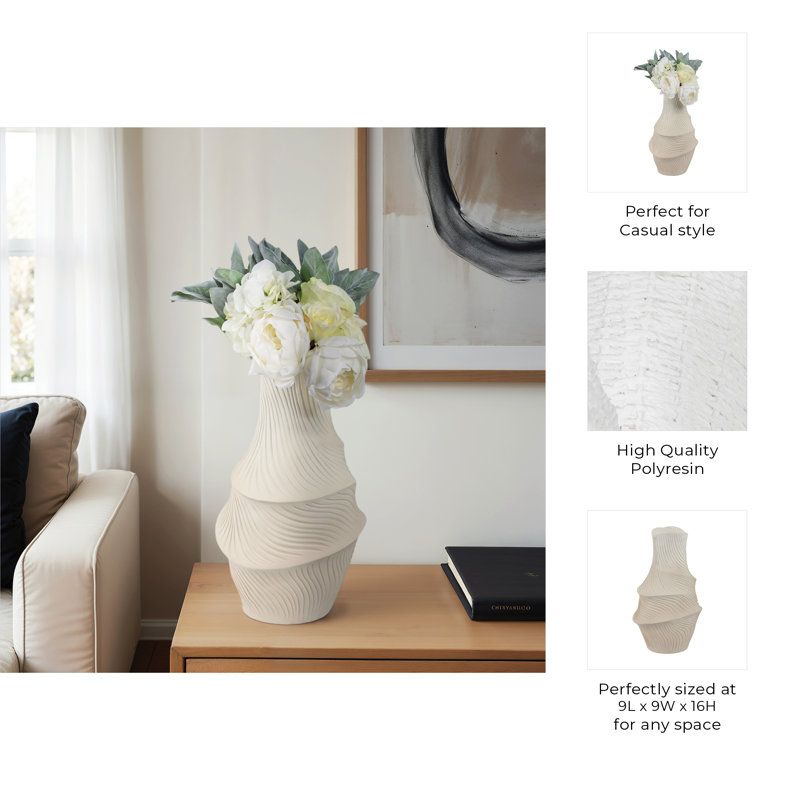Lommel Handmade Resin Table Vase, 16" H x 9" W x 9" D