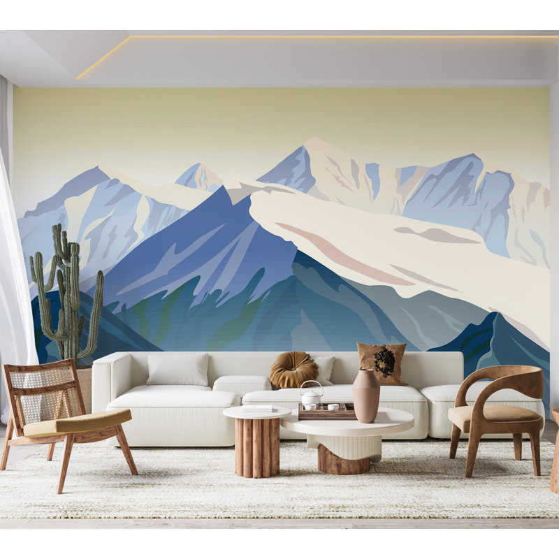 Papier peint de qualité supérieure - Sommets des montagnes, L 144 po x l 210 po