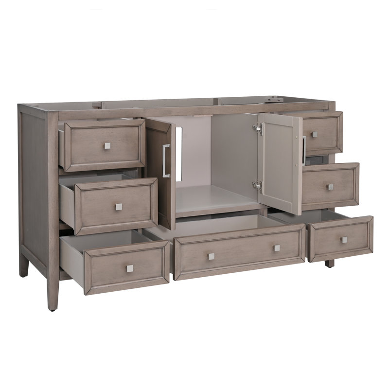 Ensemble de meuble-lavabo simple 61 po Murrieta, Chêne gris