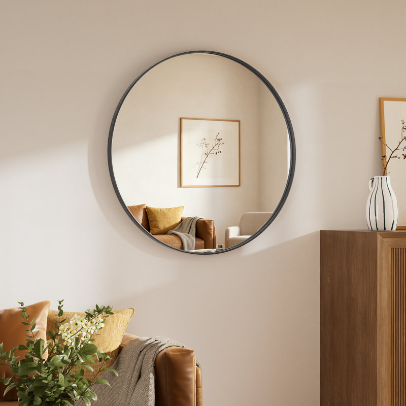 Miroir mural Alauni , 24 po x 24 po, Noir