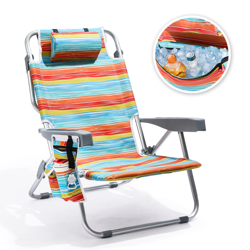 Chaise de plage en aluminium, 1, Rayures multicolores