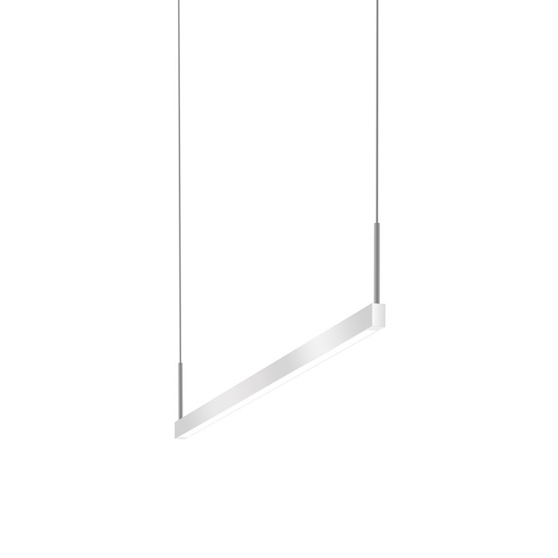 Thin-Line™ 2 - Light LED Pendant, Bright Satin Aluminum, 3000K, 5" H x 96" W x 0.75" D