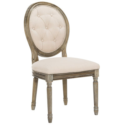 Chaise d'appoint rembourrée en lin capitonnée Fleur