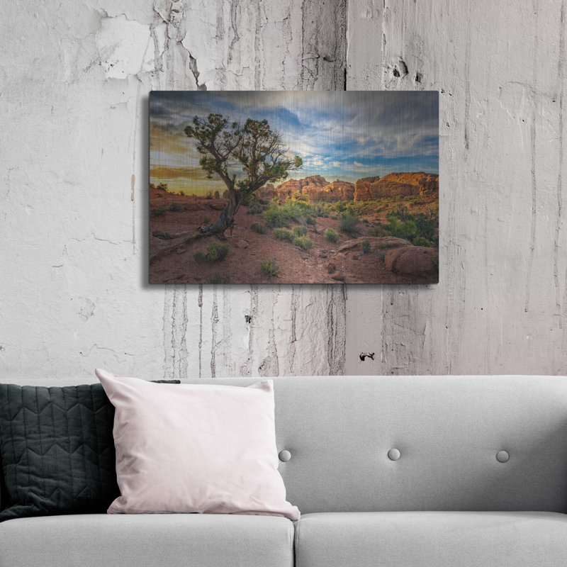'Sunset In Moab' by Rick Berk Metal Wall, 24" H x 36" W