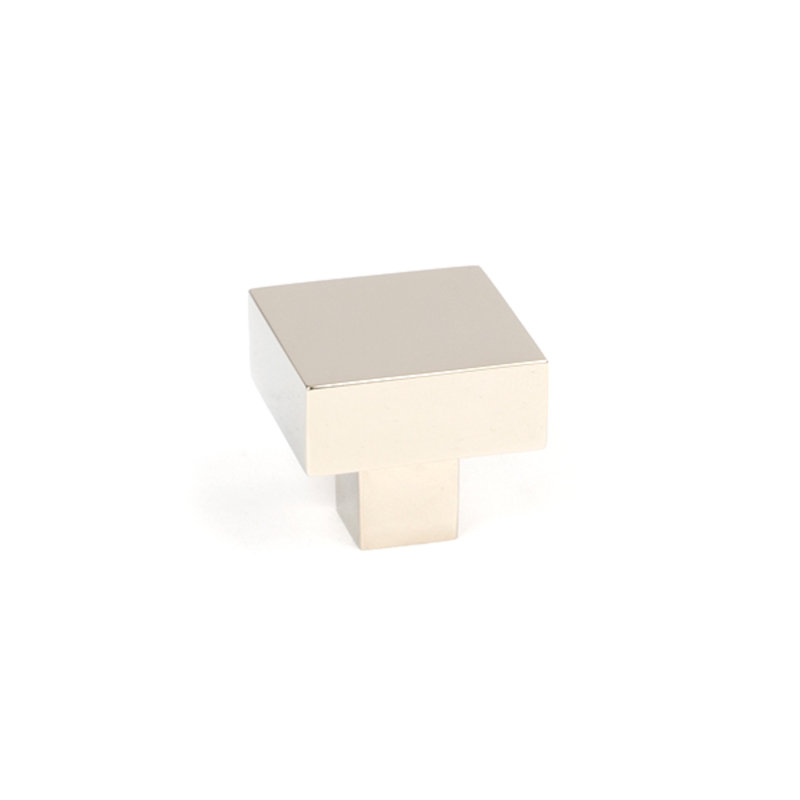 Square Knob, 3 cm, Polished Nickel