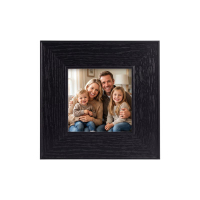 Cadre photo en grain de bois noir, cadre photo en résine avec façade en plexiglas pour affichage mural ou de table