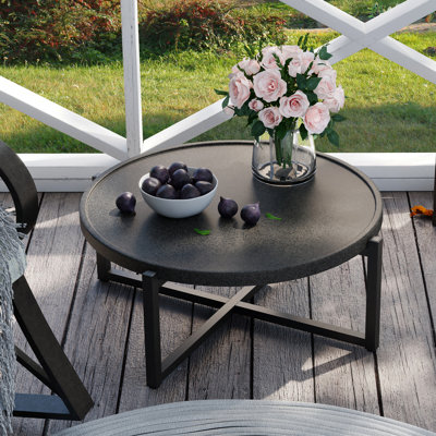 Neyland Round Concrete Outdoor Side Table ,