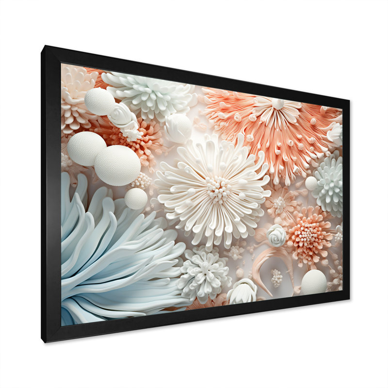 «Colorful Coral Reef Heaven IV», art mural grand corail sous l'eau, H 24 po x l 32 po x P 1 po, Cadre noir