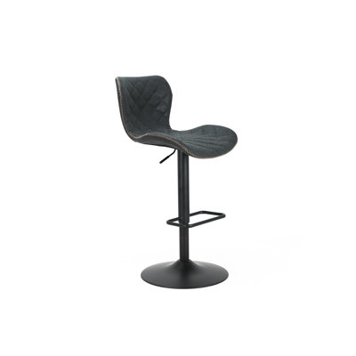 Ansil Swivel Upholstered and Faux Leather Bar Stool with Steel Frame