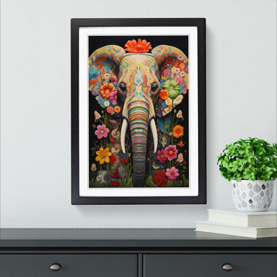 Elephant Contemporary - Single Picture Frame Print on Wood