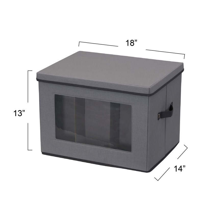 Tall Wine Windowed Storage Chest Gray