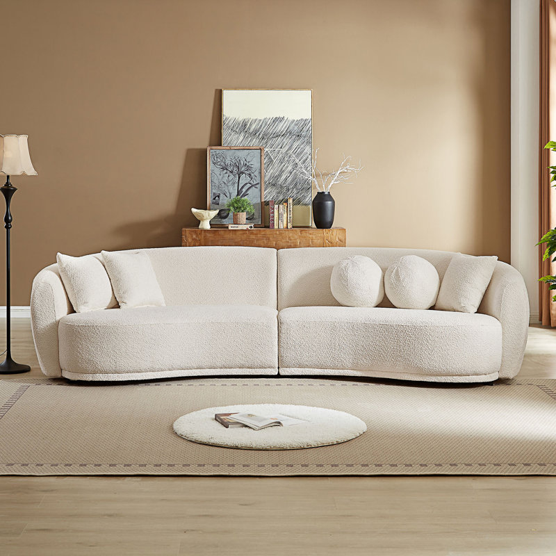 Canapé modulaire 2 pièces Rousey, Bouclé