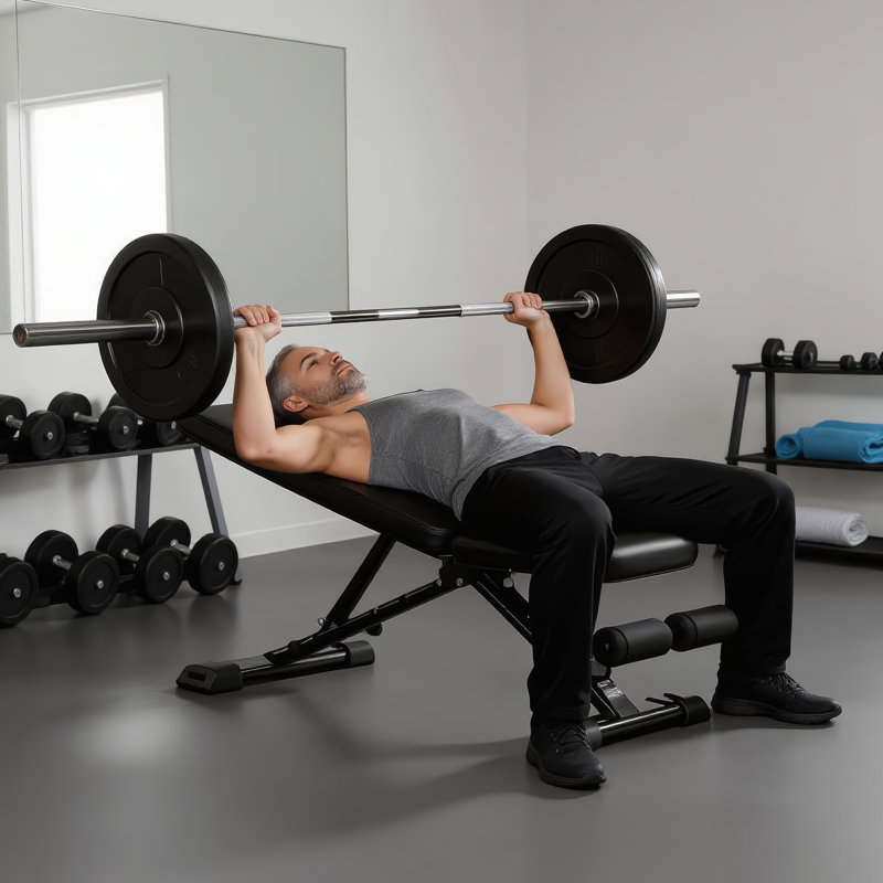 Banc de musculation réglable avec bandes de résistance, banc d'entraînement inclinable / inclinable pliable pour l'entraînement de tout le corps, banc de musculation polyvalent pour la gymnastique à domicile, noir